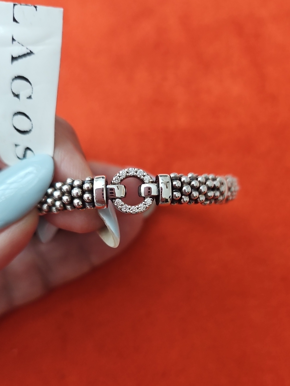 LAGOS Enso Diamond Circle Caviar Bracelet in Sterling Silver - Picture 8 of 9